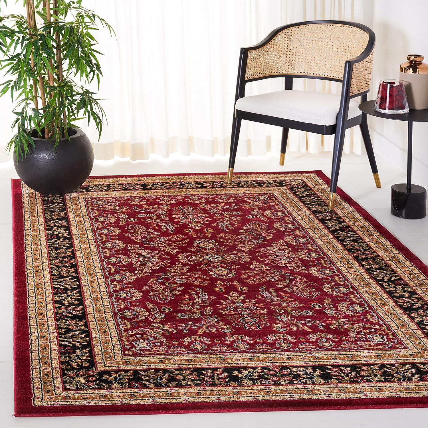 image:imageSAFAVIEH Area Rug 8x11 Lyndhurst Collection Large Ivory amp Rust Traditional Oriental Design NonShedding amp Easy to Clean Ideal for Living Room Bedroom Dining Space LNH331RRed Black