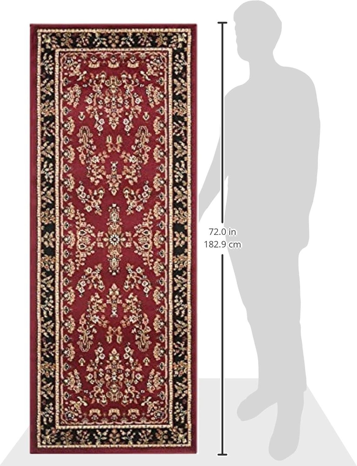 image:imageSAFAVIEH Area Rug 8x11 Lyndhurst Collection Large Ivory amp Rust Traditional Oriental Design NonShedding amp Easy to Clean Ideal for Living Room Bedroom Dining Space LNH331RRed Black