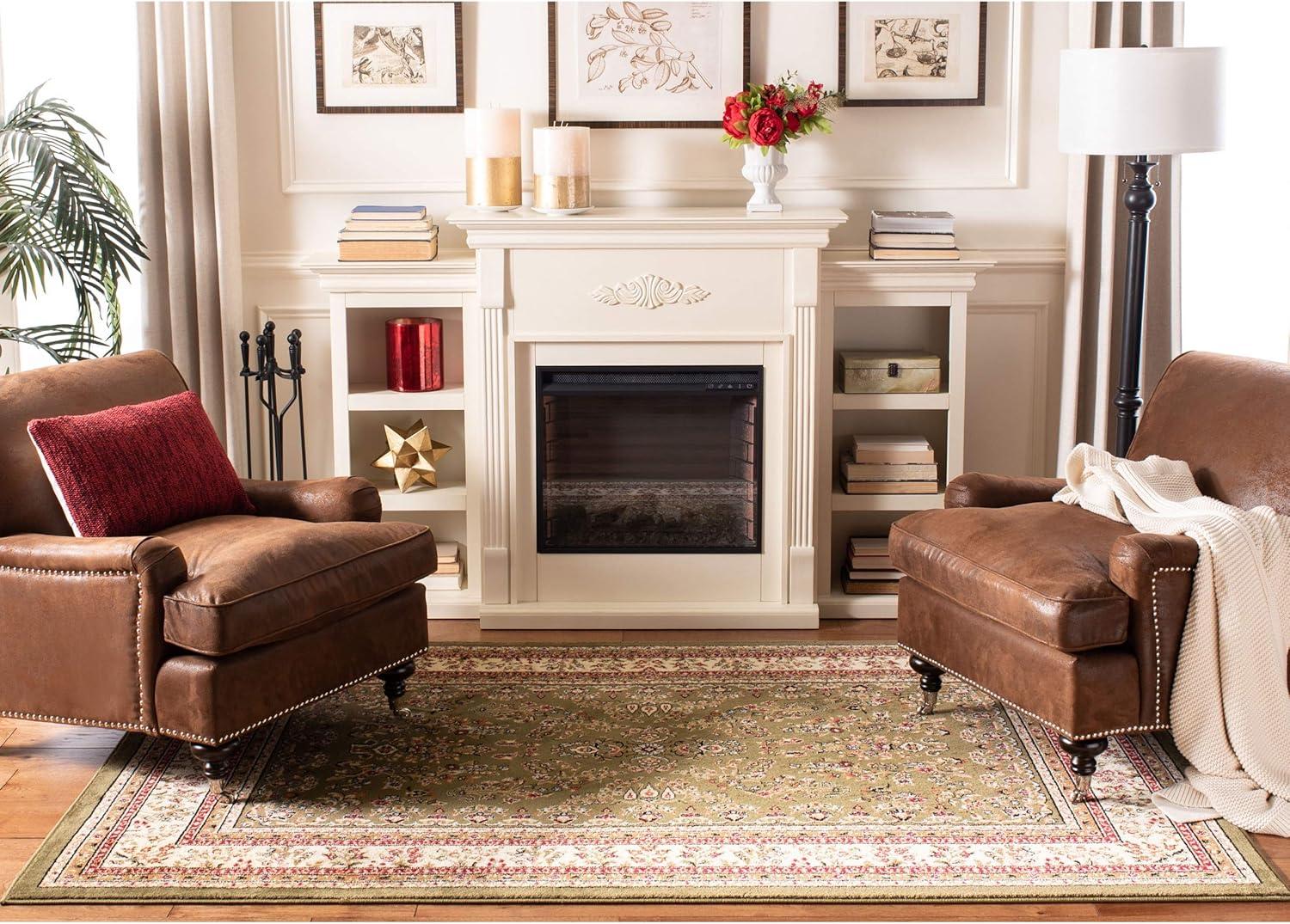 image:imageSAFAVIEH Area Rug 8x11 Lyndhurst Collection Large Ivory amp Rust Traditional Oriental Design NonShedding amp Easy to Clean Ideal for Living Room Bedroom Dining Space LNH331RSageIvory