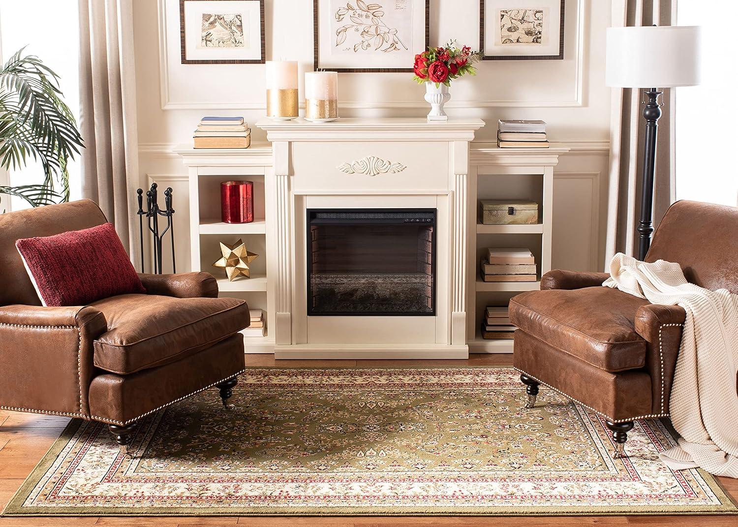 image:imageSAFAVIEH Area Rug 8x11 Lyndhurst Collection Large Ivory amp Rust Traditional Oriental Design NonShedding amp Easy to Clean Ideal for Living Room Bedroom Dining Space LNH331RSageIvory