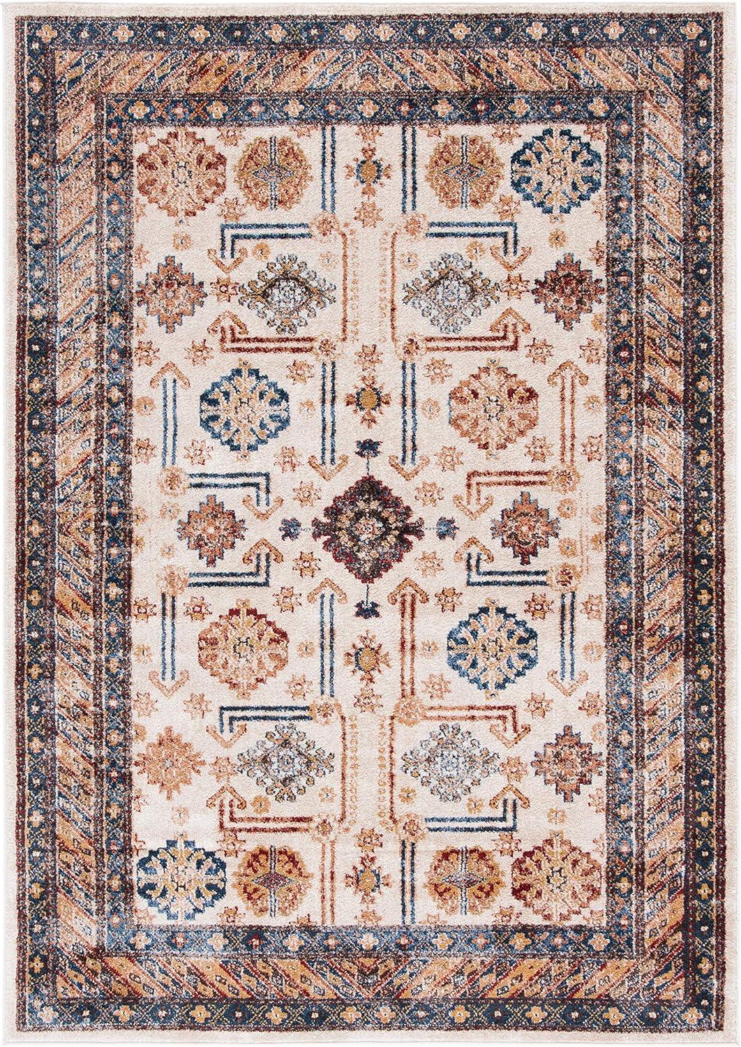 image:imageSAFAVIEH Bijar Collection Area Rug 67 x 9 Royal amp Ivory Traditional Oriental Distressed Design NonShedding amp Easy Care Ideal for High Traffic Areas in Living Room Bedroom BIJ653BIvoryBrown