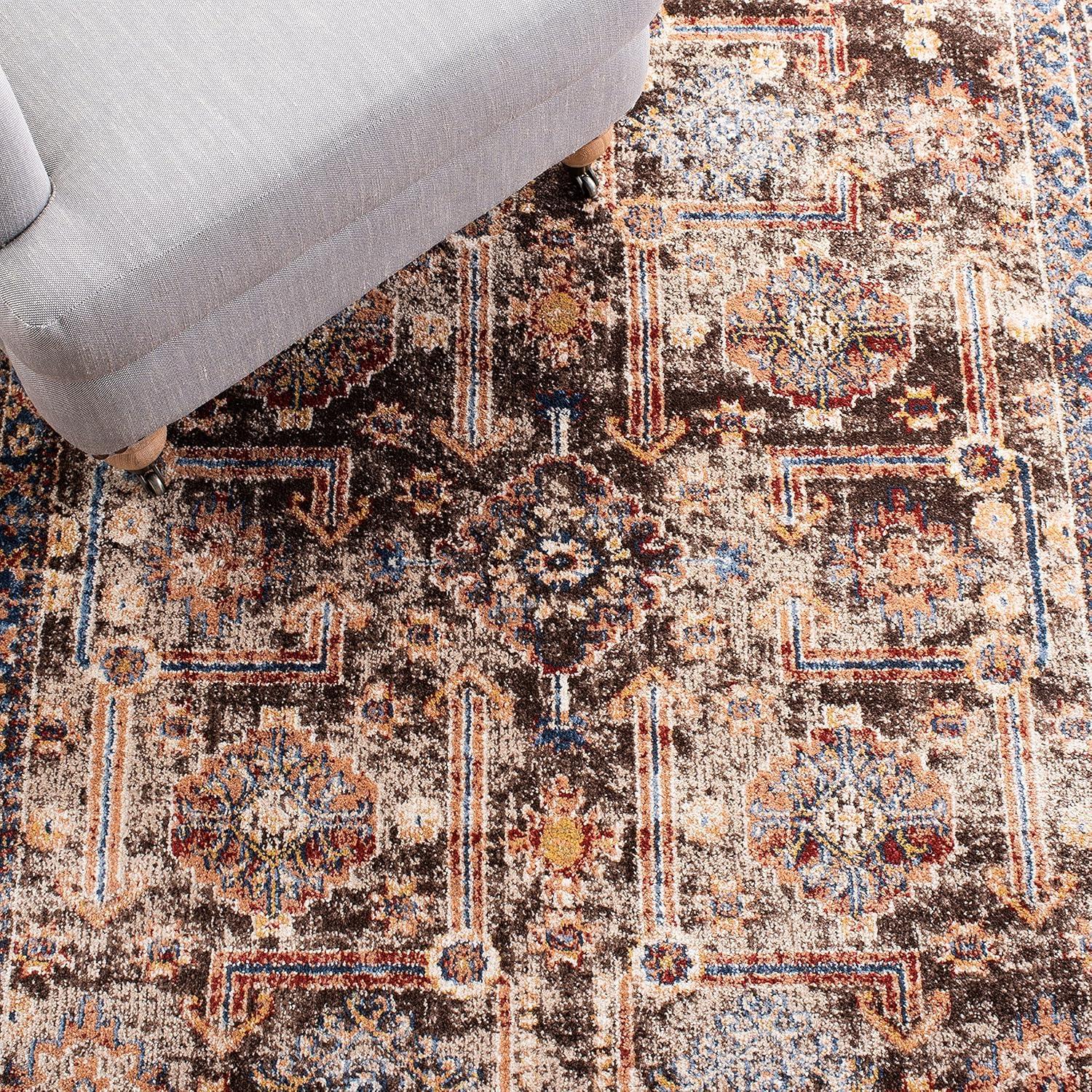 image:imageSAFAVIEH Bijar Collection Area Rug 67 x 9 Royal amp Ivory Traditional Oriental Distressed Design NonShedding amp Easy Care Ideal for High Traffic Areas in Living Room Bedroom BIJ653BBrownIvory