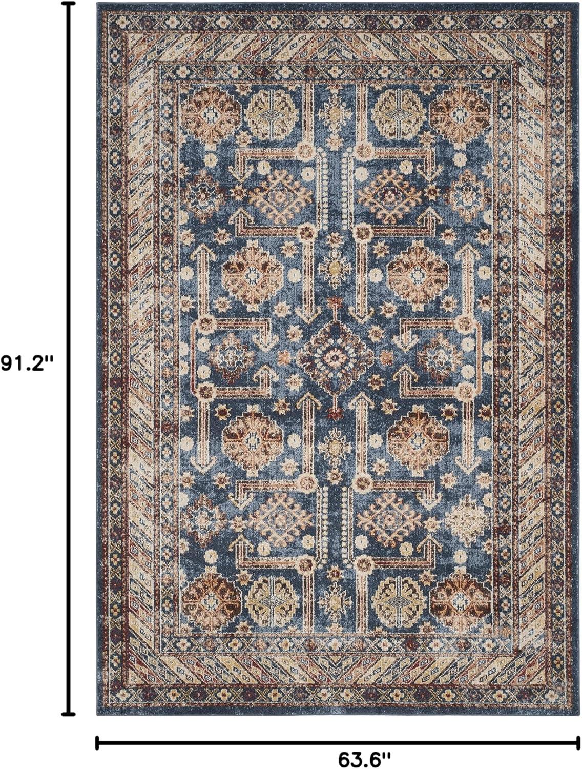 image:imageSAFAVIEH Bijar Collection Area Rug 67 x 9 Royal amp Ivory Traditional Oriental Distressed Design NonShedding amp Easy Care Ideal for High Traffic Areas in Living Room Bedroom BIJ653BRoyalIvory