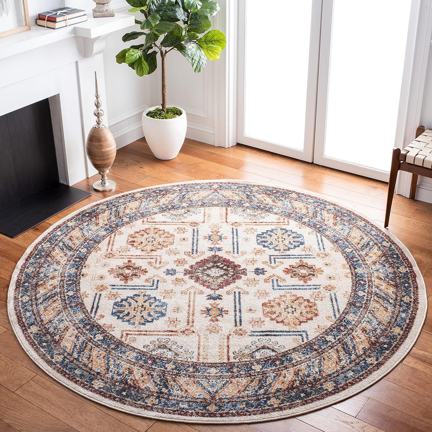 image:imageSAFAVIEH Bijar Collection Area Rug 67 x 9 Royal amp Ivory Traditional Oriental Distressed Design NonShedding amp Easy Care Ideal for High Traffic Areas in Living Room Bedroom BIJ653BIvoryBrown