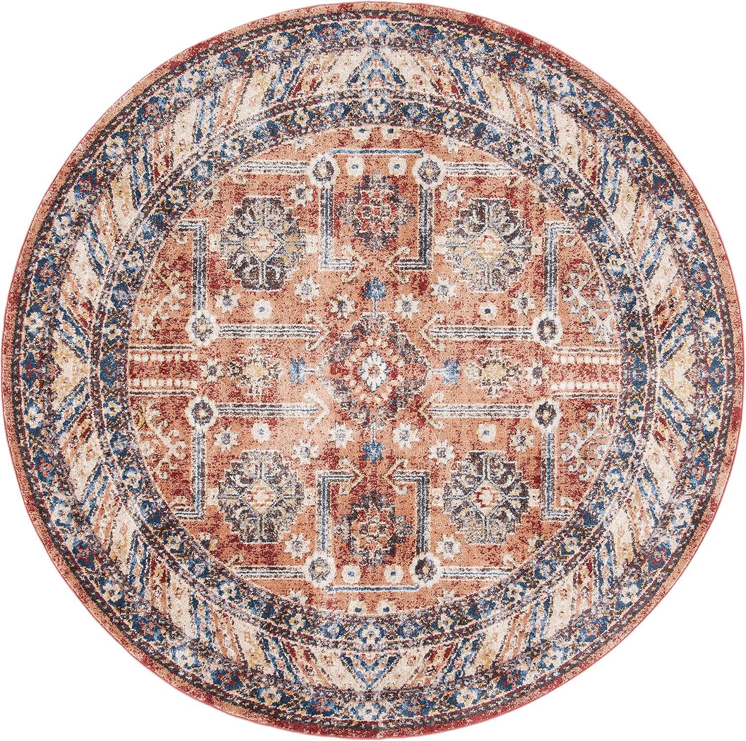 image:imageSAFAVIEH Bijar Collection Area Rug 67 x 9 Royal amp Ivory Traditional Oriental Distressed Design NonShedding amp Easy Care Ideal for High Traffic Areas in Living Room Bedroom BIJ653BRustIvory
