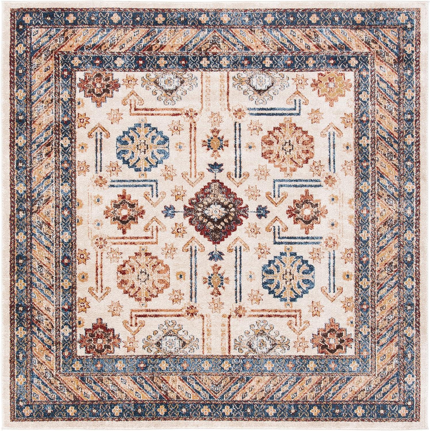 image:imageSAFAVIEH Bijar Collection Area Rug 67 x 9 Royal amp Ivory Traditional Oriental Distressed Design NonShedding amp Easy Care Ideal for High Traffic Areas in Living Room Bedroom BIJ653BIvoryBrown
