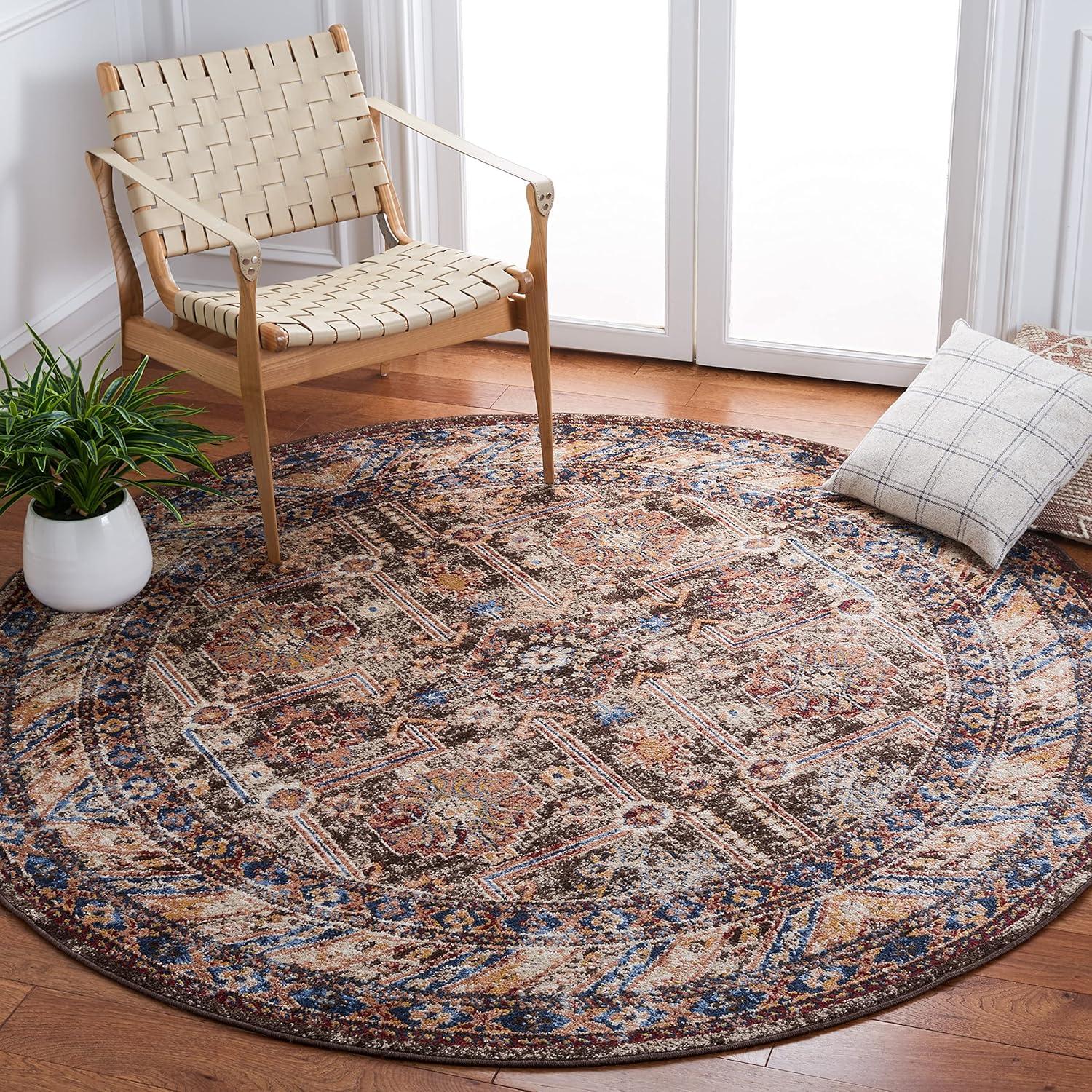 image:imageSAFAVIEH Bijar Collection Area Rug 67 x 9 Royal amp Ivory Traditional Oriental Distressed Design NonShedding amp Easy Care Ideal for High Traffic Areas in Living Room Bedroom BIJ653BBrownIvory