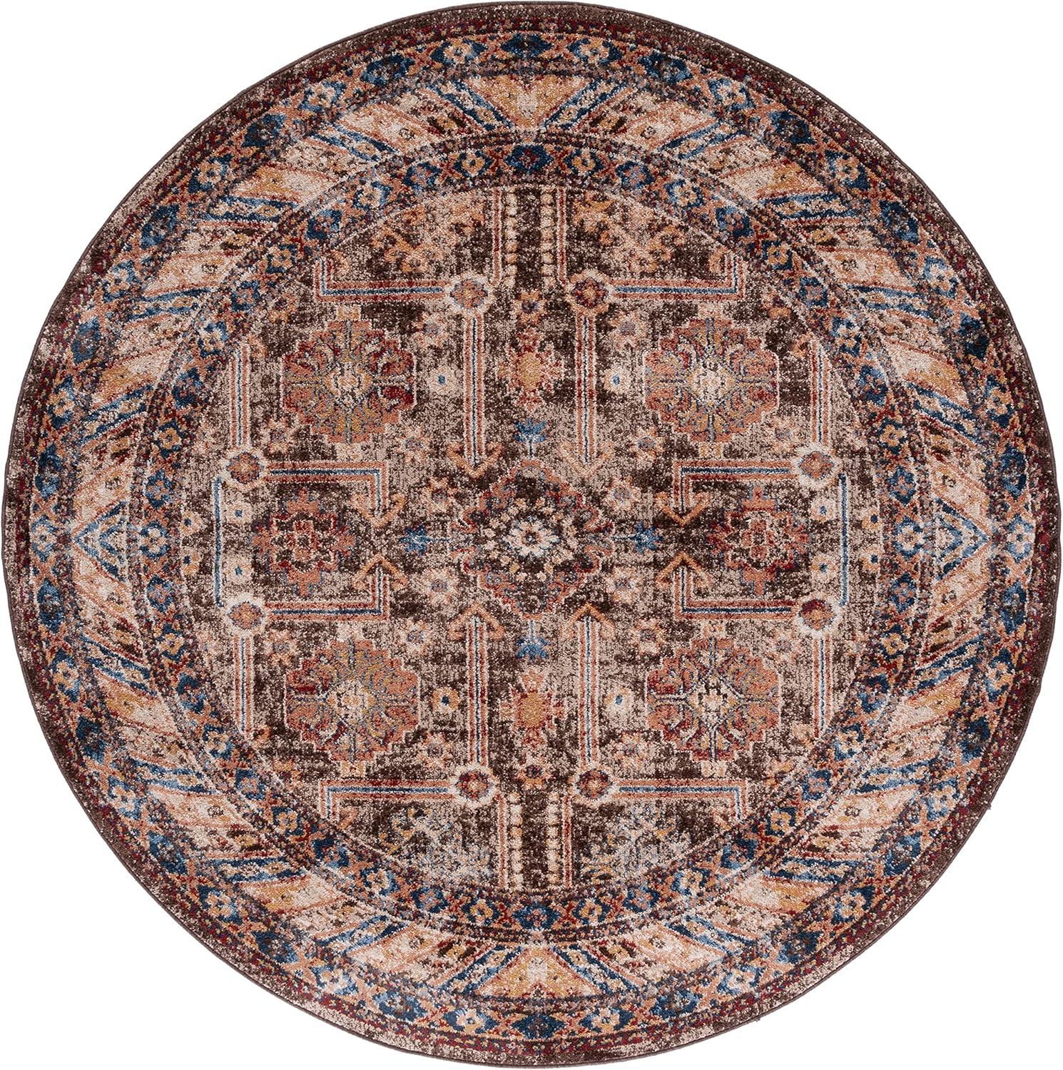 image:imageSAFAVIEH Bijar Collection Area Rug 67 x 9 Royal amp Ivory Traditional Oriental Distressed Design NonShedding amp Easy Care Ideal for High Traffic Areas in Living Room Bedroom BIJ653BBrownIvory