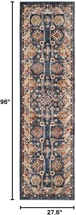 image:imageSAFAVIEH Bijar Collection Area Rug 67 x 9 Royal amp Ivory Traditional Oriental Distressed Design NonShedding amp Easy Care Ideal for High Traffic Areas in Living Room Bedroom BIJ653BRoyalIvory