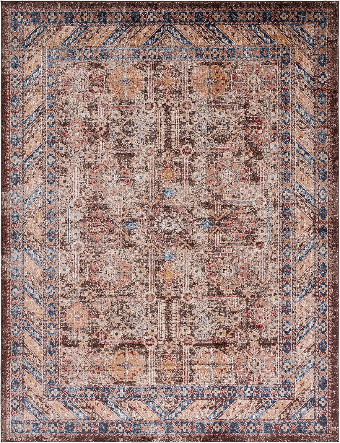 image:imageSAFAVIEH Bijar Collection Area Rug 67 x 9 Royal amp Ivory Traditional Oriental Distressed Design NonShedding amp Easy Care Ideal for High Traffic Areas in Living Room Bedroom BIJ653BBrownIvory