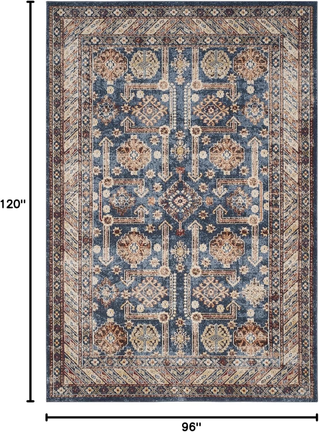 image:imageSAFAVIEH Bijar Collection Area Rug 67 x 9 Royal amp Ivory Traditional Oriental Distressed Design NonShedding amp Easy Care Ideal for High Traffic Areas in Living Room Bedroom BIJ653BRoyalIvory