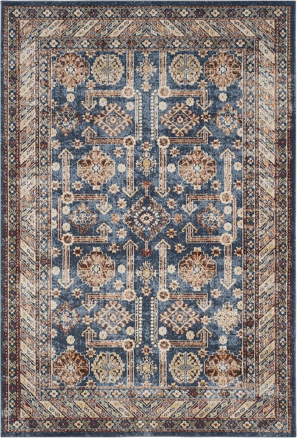 image:imageSAFAVIEH Bijar Collection Area Rug 67 x 9 Royal amp Ivory Traditional Oriental Distressed Design NonShedding amp Easy Care Ideal for High Traffic Areas in Living Room Bedroom BIJ653BRoyalIvory