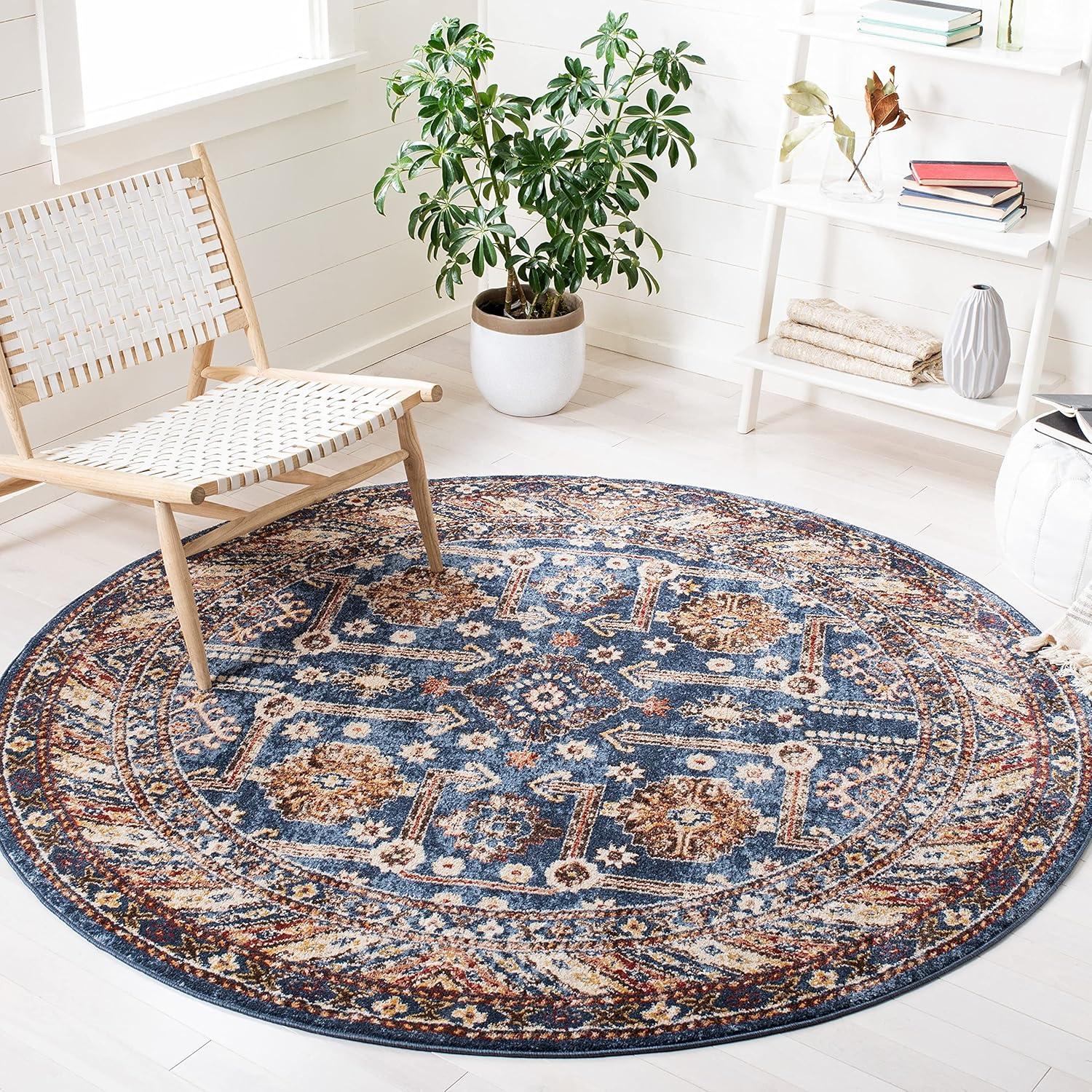 image:imageSAFAVIEH Bijar Collection Area Rug 67 x 9 Royal amp Ivory Traditional Oriental Distressed Design NonShedding amp Easy Care Ideal for High Traffic Areas in Living Room Bedroom BIJ653BRustIvory