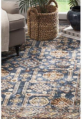 image:imageSAFAVIEH Bijar Collection Area Rug 67 x 9 Royal amp Ivory Traditional Oriental Distressed Design NonShedding amp Easy Care Ideal for High Traffic Areas in Living Room Bedroom BIJ653BRoyalIvory