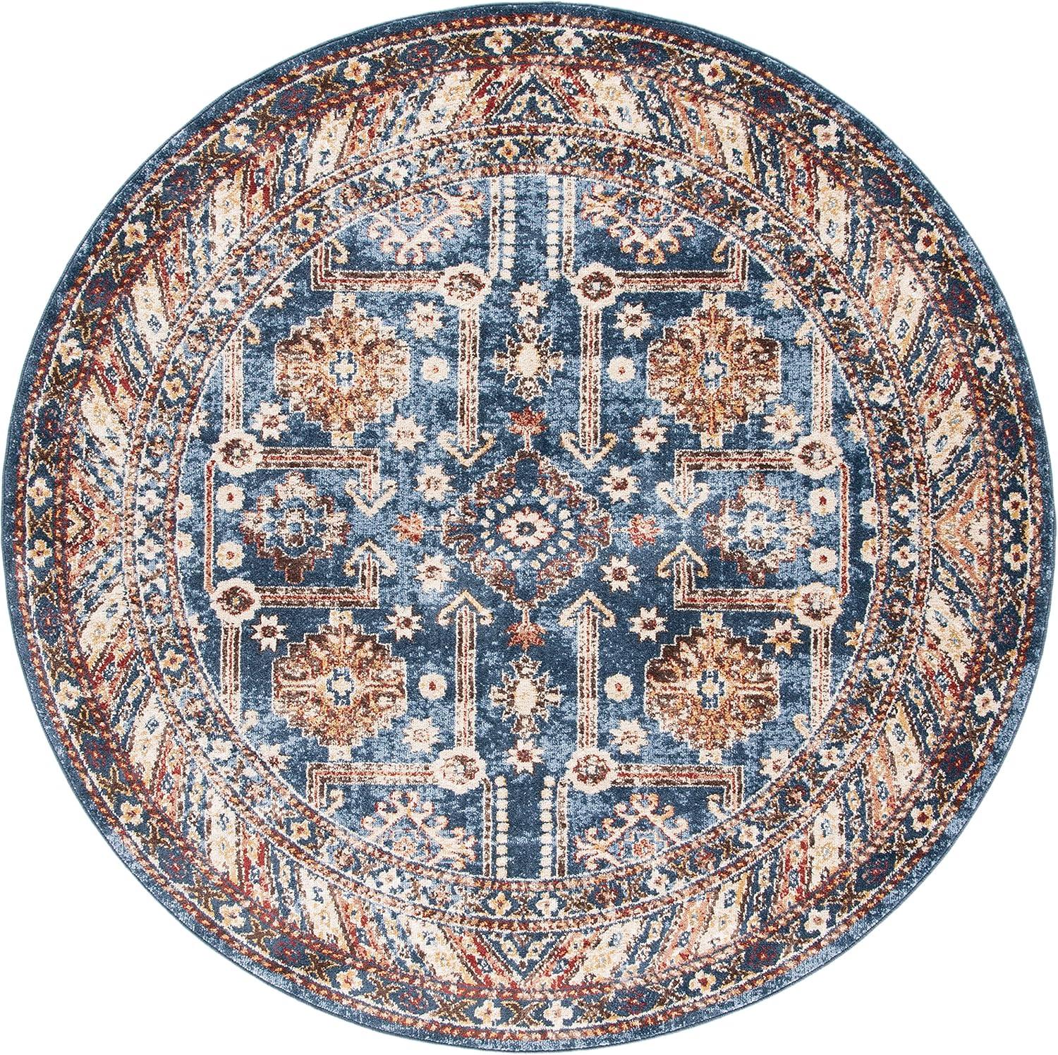 image:imageSAFAVIEH Bijar Collection Area Rug 67 x 9 Royal amp Ivory Traditional Oriental Distressed Design NonShedding amp Easy Care Ideal for High Traffic Areas in Living Room Bedroom BIJ653BRoyalIvory
