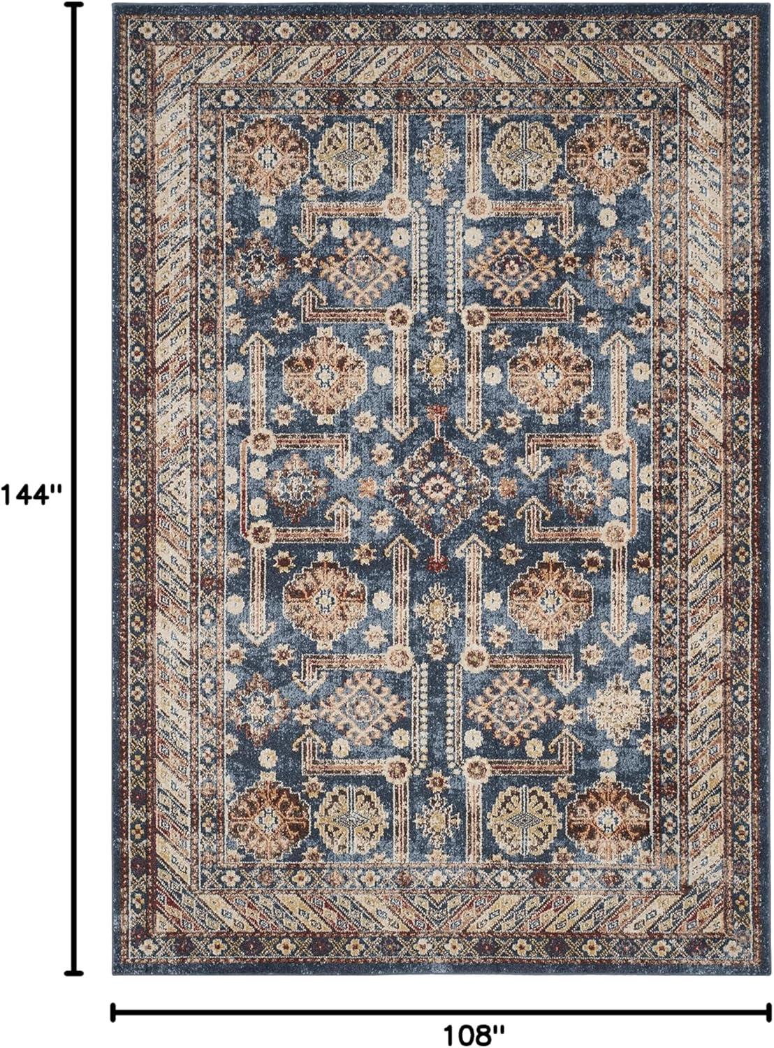 image:imageSAFAVIEH Bijar Collection Area Rug 67 x 9 Royal amp Ivory Traditional Oriental Distressed Design NonShedding amp Easy Care Ideal for High Traffic Areas in Living Room Bedroom BIJ653BRoyalIvory