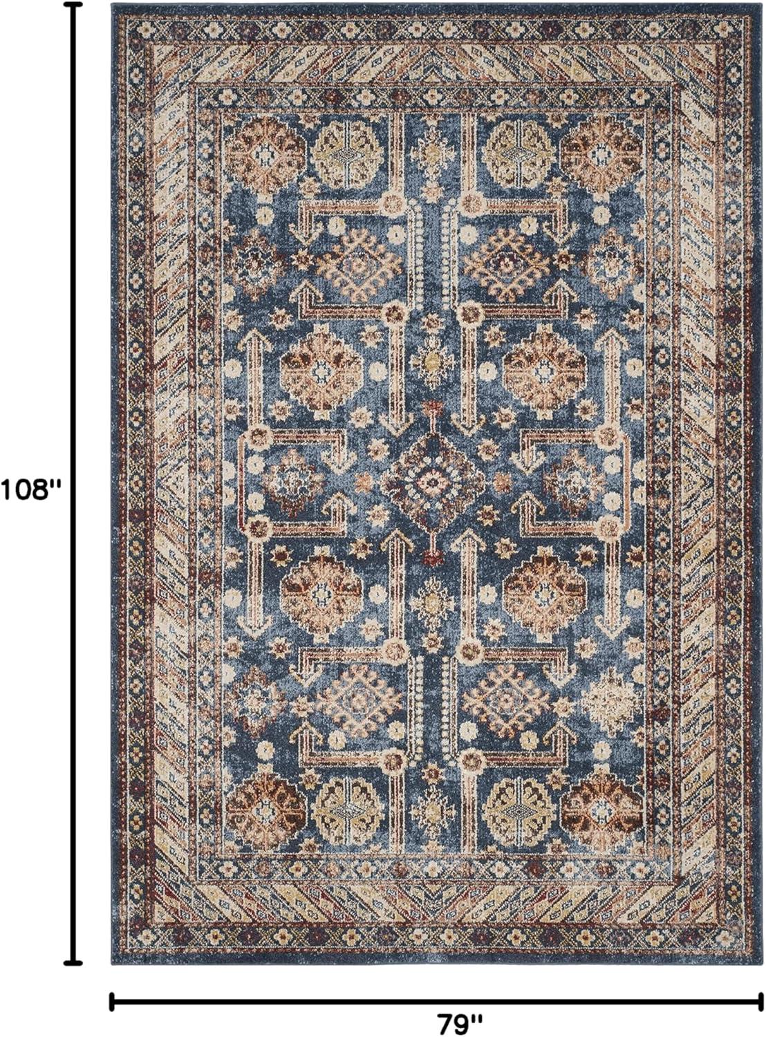 image:imageSAFAVIEH Bijar Collection Area Rug 67 x 9 Royal amp Ivory Traditional Oriental Distressed Design NonShedding amp Easy Care Ideal for High Traffic Areas in Living Room Bedroom BIJ653BRoyalIvory