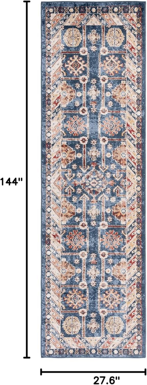image:imageSAFAVIEH Bijar Collection Area Rug 67 x 9 Royal amp Ivory Traditional Oriental Distressed Design NonShedding amp Easy Care Ideal for High Traffic Areas in Living Room Bedroom BIJ653BRoyalIvory