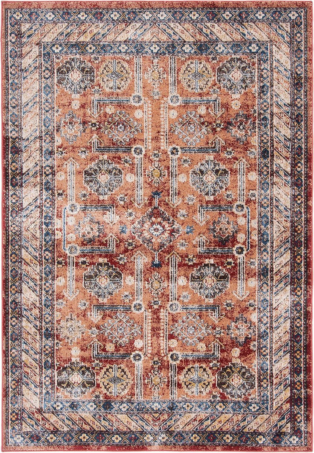 image:imageSAFAVIEH Bijar Collection Area Rug 67 x 9 Royal amp Ivory Traditional Oriental Distressed Design NonShedding amp Easy Care Ideal for High Traffic Areas in Living Room Bedroom BIJ653BRustIvory