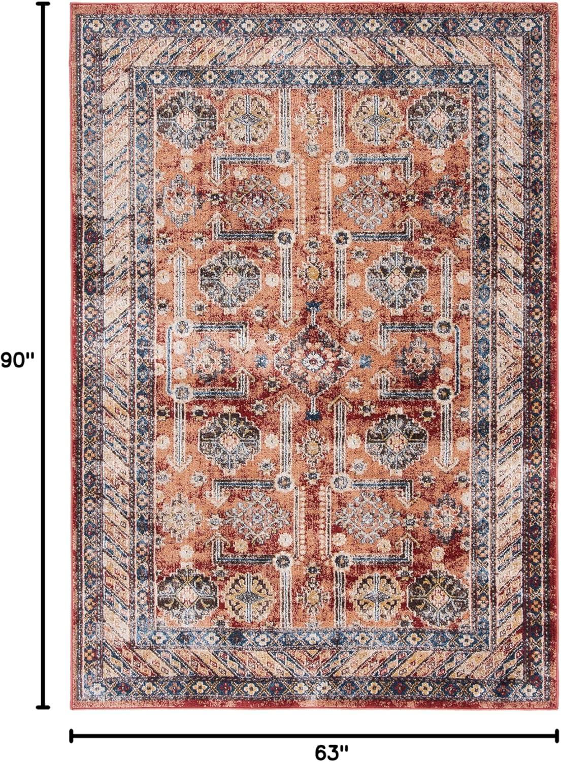 image:imageSAFAVIEH Bijar Collection Area Rug 67 x 9 Royal amp Ivory Traditional Oriental Distressed Design NonShedding amp Easy Care Ideal for High Traffic Areas in Living Room Bedroom BIJ653BRustIvory