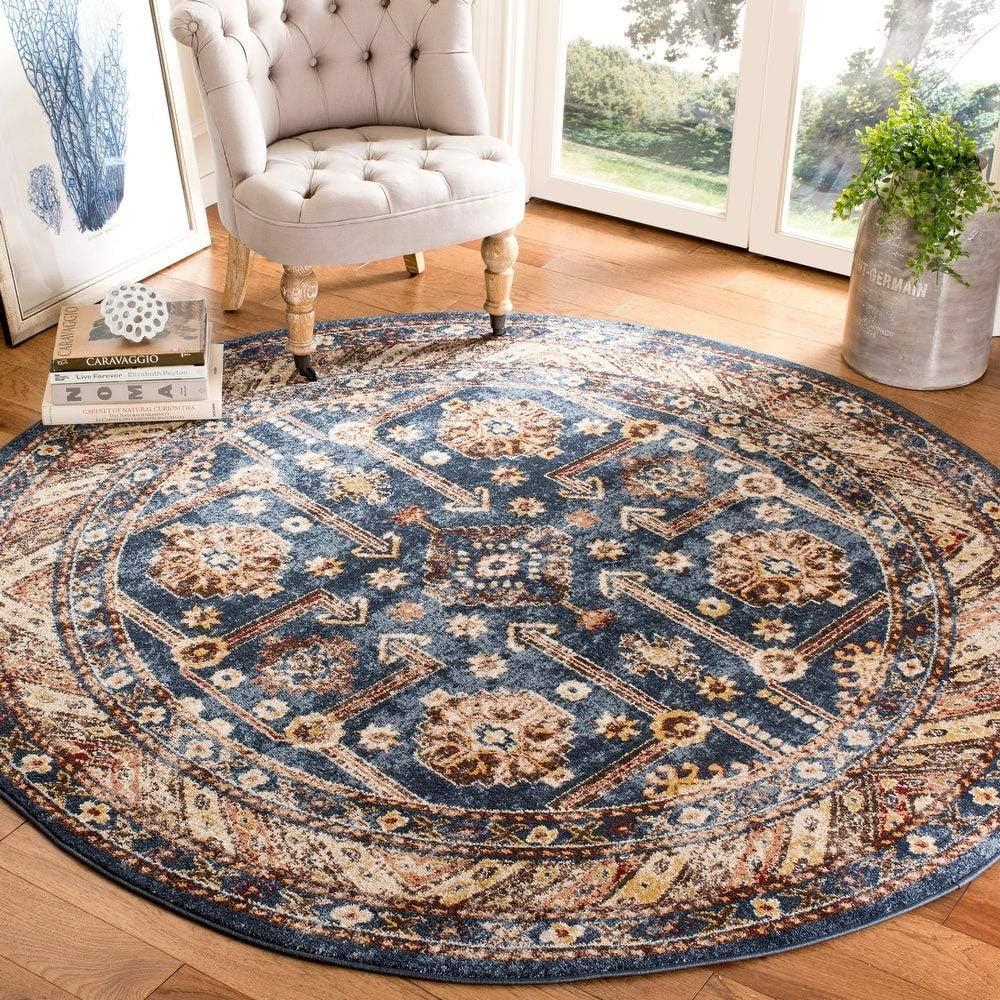 image:imageSAFAVIEH Bijar Collection Area Rug 67 x 9 Royal amp Ivory Traditional Oriental Distressed Design NonShedding amp Easy Care Ideal for High Traffic Areas in Living Room Bedroom BIJ653BRustIvory