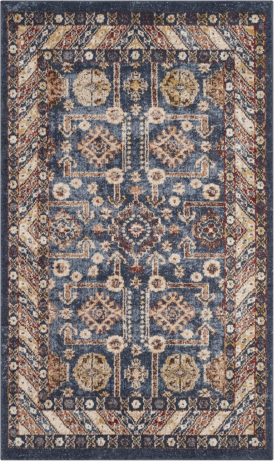 image:imageSAFAVIEH Bijar Collection Area Rug 67 x 9 Royal amp Ivory Traditional Oriental Distressed Design NonShedding amp Easy Care Ideal for High Traffic Areas in Living Room Bedroom BIJ653BRoyalIvory
