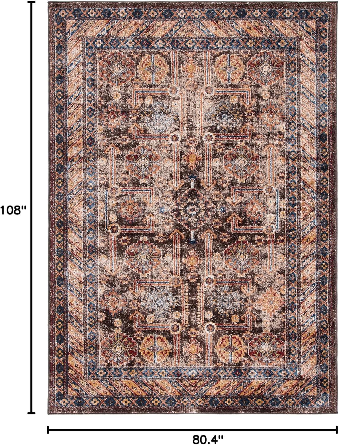 image:imageSAFAVIEH Bijar Collection Area Rug 67 x 9 Royal amp Ivory Traditional Oriental Distressed Design NonShedding amp Easy Care Ideal for High Traffic Areas in Living Room Bedroom BIJ653BBrownIvory