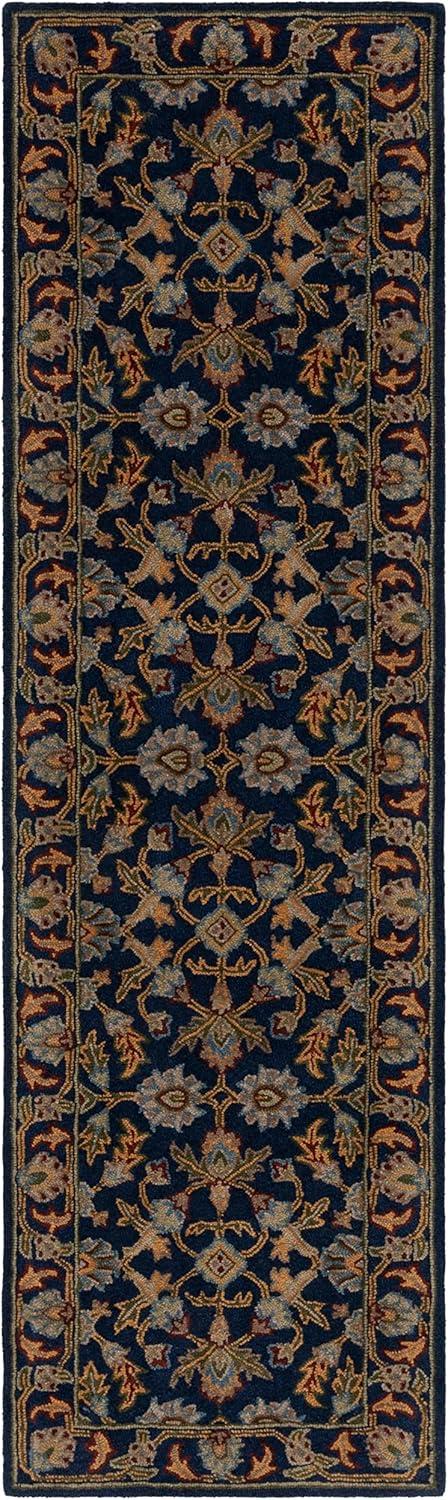 image:imageSAFAVIEH Blossom Collection 8 x 10 Navy BLM219A Handmade Premium Wool Area RugNavy