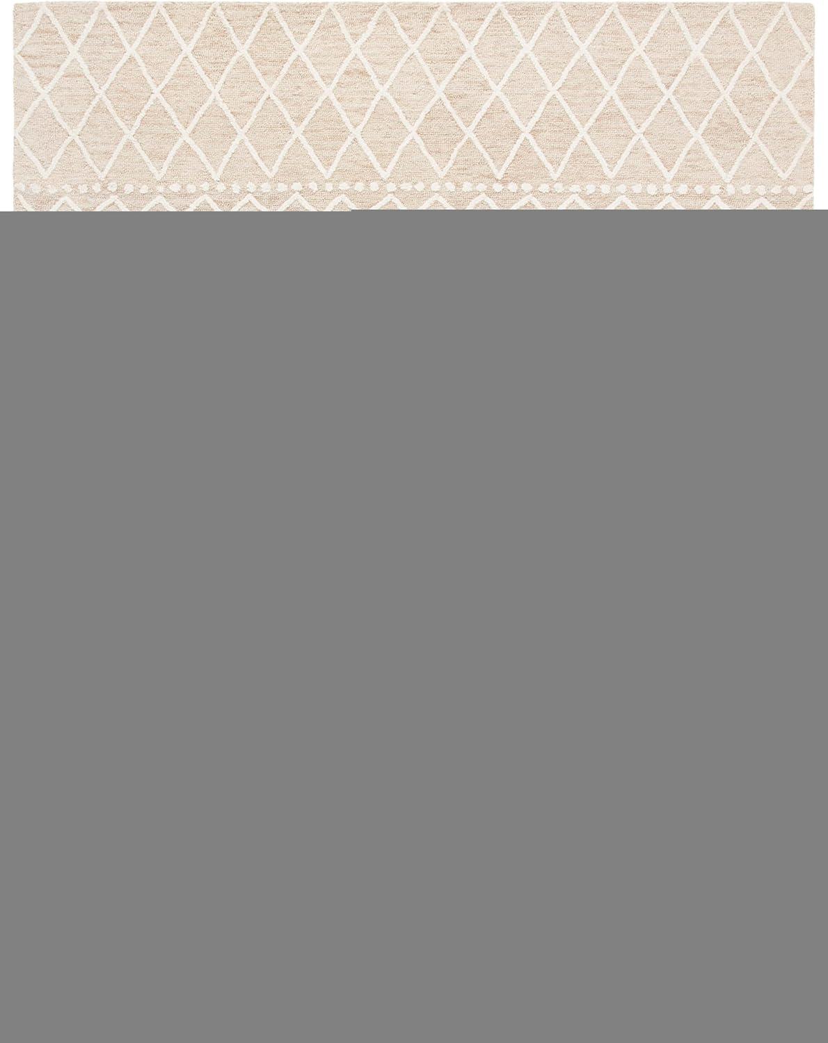 image:imageSAFAVIEH Blossom Collection Area Rug 6 Square Beige amp Ivory Handmade Moroccan Wool Ideal for High Traffic Areas in Living Room Bedroom BLM115BBeigeIvory