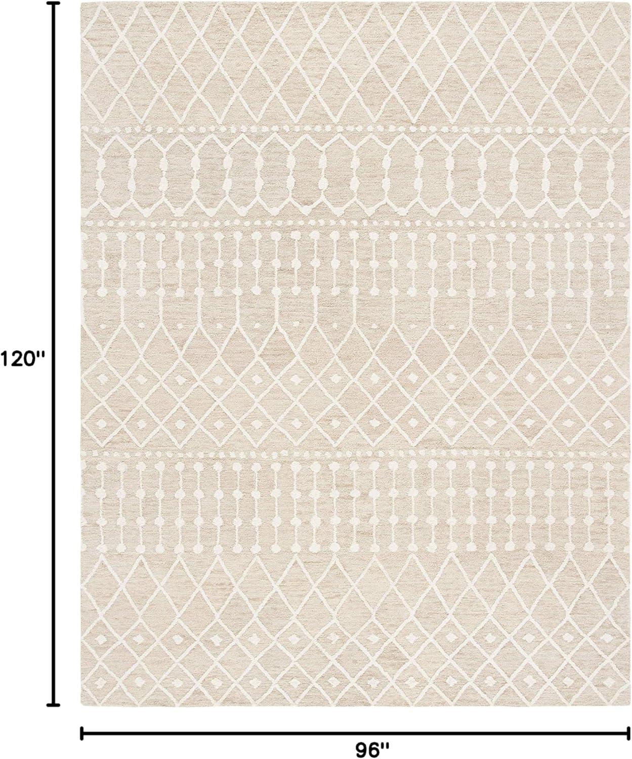 image:imageSAFAVIEH Blossom Collection Area Rug 6 Square Beige amp Ivory Handmade Moroccan Wool Ideal for High Traffic Areas in Living Room Bedroom BLM115BBeigeIvory