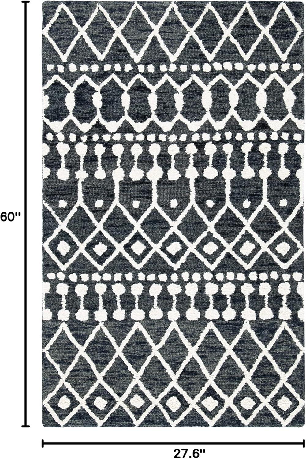 image:imageSAFAVIEH Blossom Collection Area Rug 6 Square Beige amp Ivory Handmade Moroccan Wool Ideal for High Traffic Areas in Living Room Bedroom BLM115BBlackIvory