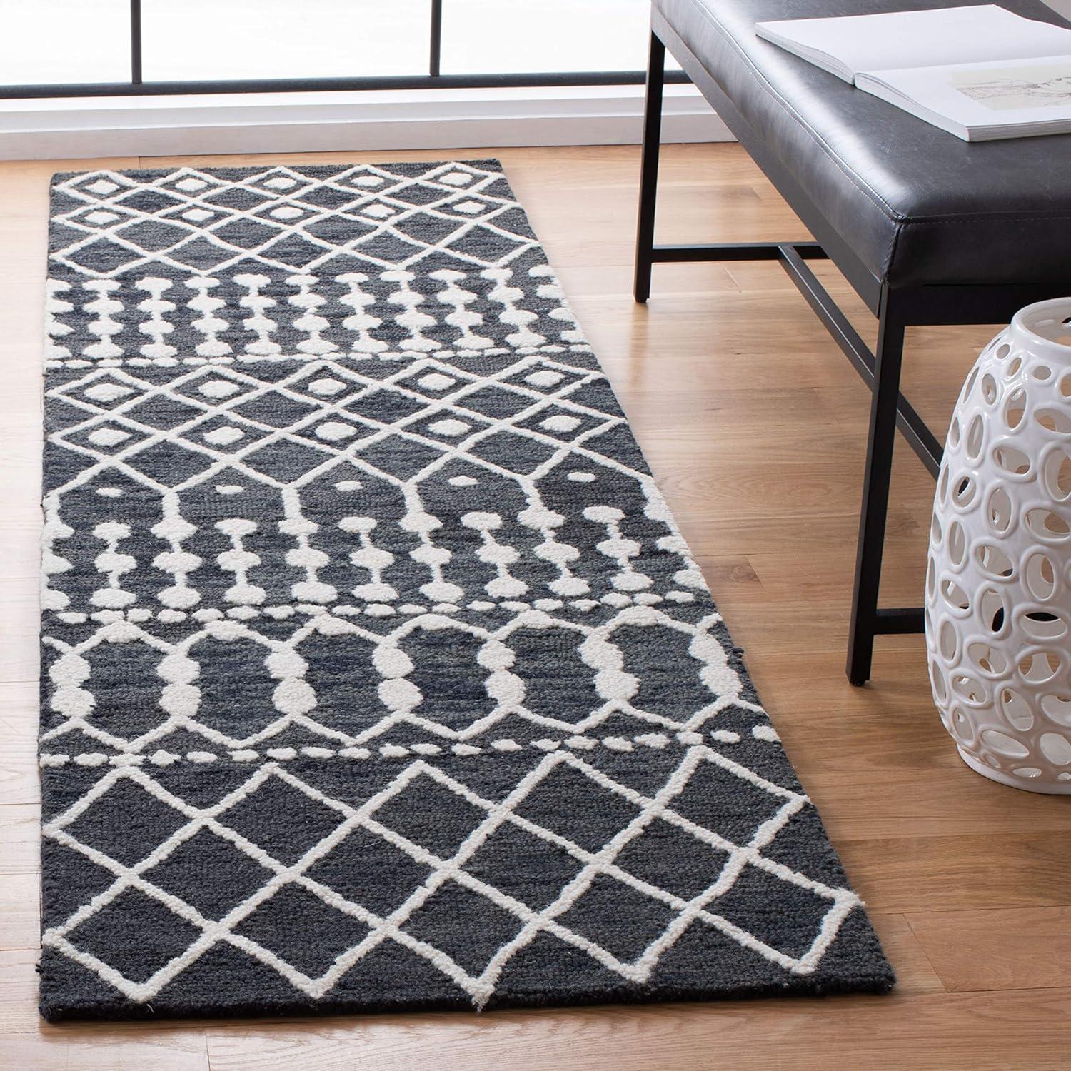 image:imageSAFAVIEH Blossom Collection Area Rug 6 Square Beige amp Ivory Handmade Moroccan Wool Ideal for High Traffic Areas in Living Room Bedroom BLM115BBlackIvory