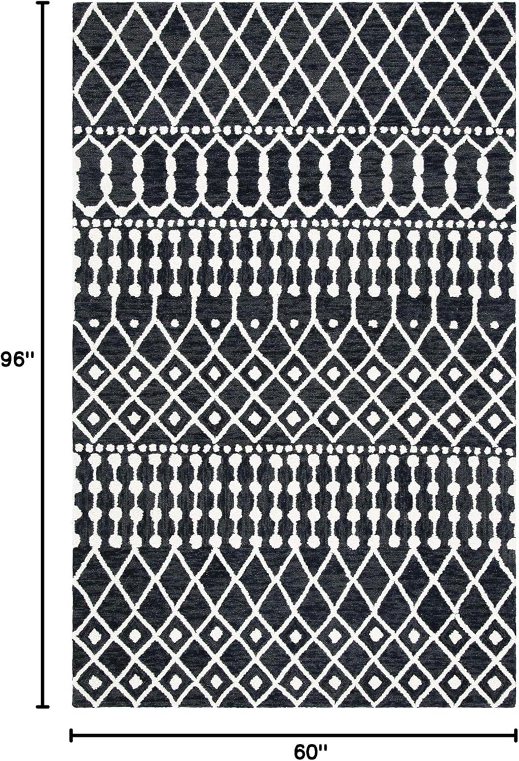 image:imageSAFAVIEH Blossom Collection Area Rug 6 Square Beige amp Ivory Handmade Moroccan Wool Ideal for High Traffic Areas in Living Room Bedroom BLM115BBlackIvory