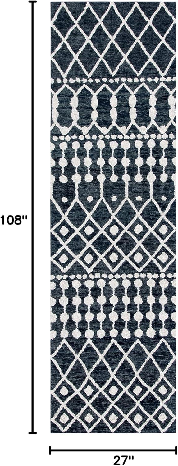 image:imageSAFAVIEH Blossom Collection Area Rug 6 Square Beige amp Ivory Handmade Moroccan Wool Ideal for High Traffic Areas in Living Room Bedroom BLM115BBlackIvory