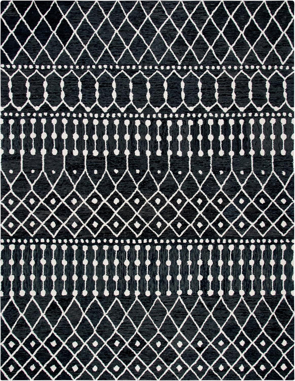 image:imageSAFAVIEH Blossom Collection Area Rug 6 Square Beige amp Ivory Handmade Moroccan Wool Ideal for High Traffic Areas in Living Room Bedroom BLM115BBlackIvory