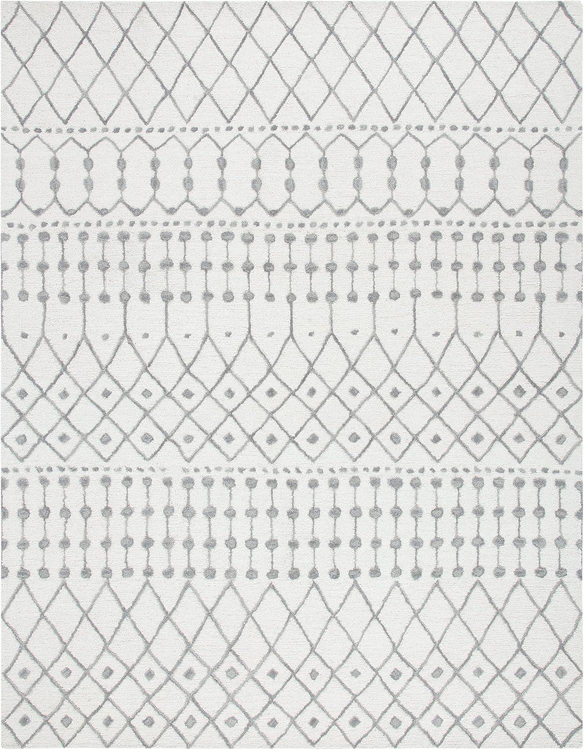image:imageSAFAVIEH Blossom Collection Area Rug 6 Square Beige amp Ivory Handmade Moroccan Wool Ideal for High Traffic Areas in Living Room Bedroom BLM115BIvoryGrey