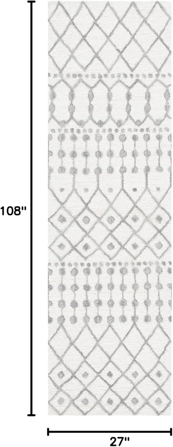 image:imageSAFAVIEH Blossom Collection Area Rug 6 Square Beige amp Ivory Handmade Moroccan Wool Ideal for High Traffic Areas in Living Room Bedroom BLM115BIvoryGrey