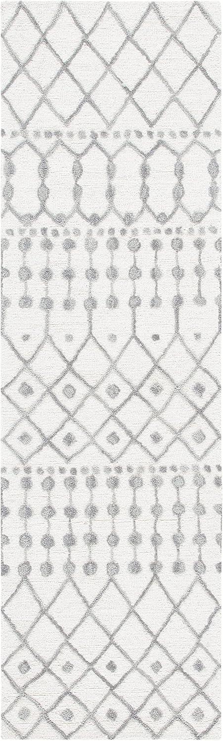 image:imageSAFAVIEH Blossom Collection Area Rug 6 Square Beige amp Ivory Handmade Moroccan Wool Ideal for High Traffic Areas in Living Room Bedroom BLM115BIvoryGrey