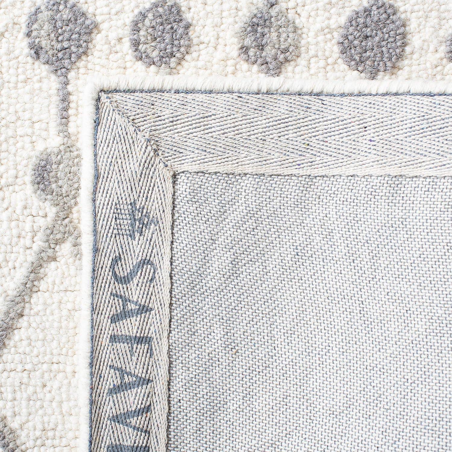 image:imageSAFAVIEH Blossom Collection Area Rug 6 Square Beige amp Ivory Handmade Moroccan Wool Ideal for High Traffic Areas in Living Room Bedroom BLM115BIvoryGrey