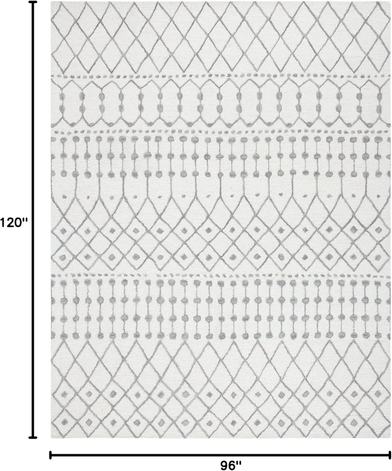 image:imageSAFAVIEH Blossom Collection Area Rug 6 Square Beige amp Ivory Handmade Moroccan Wool Ideal for High Traffic Areas in Living Room Bedroom BLM115BIvoryGrey