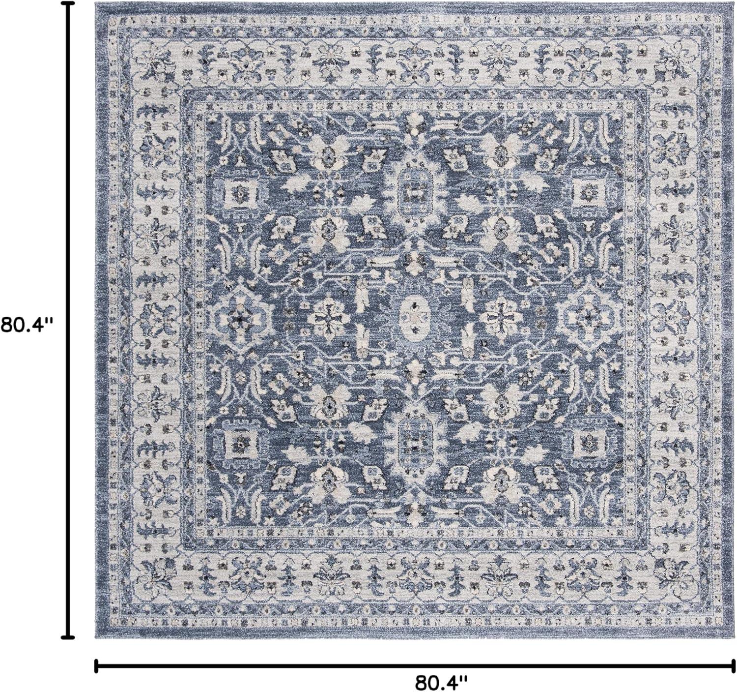 image:imageSAFAVIEH Charleston Collection Area Rug 67 Square Ivory amp Red Oriental Distressed Design NonShedding amp Easy Care Ideal for High Traffic Areas in Living Room Bedroom CHL412ANavyCreme