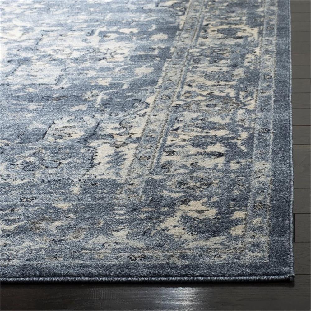 image:imageSAFAVIEH Charleston Collection Area Rug 67 Square Ivory amp Red Oriental Distressed Design NonShedding amp Easy Care Ideal for High Traffic Areas in Living Room Bedroom CHL412ANavyCreme