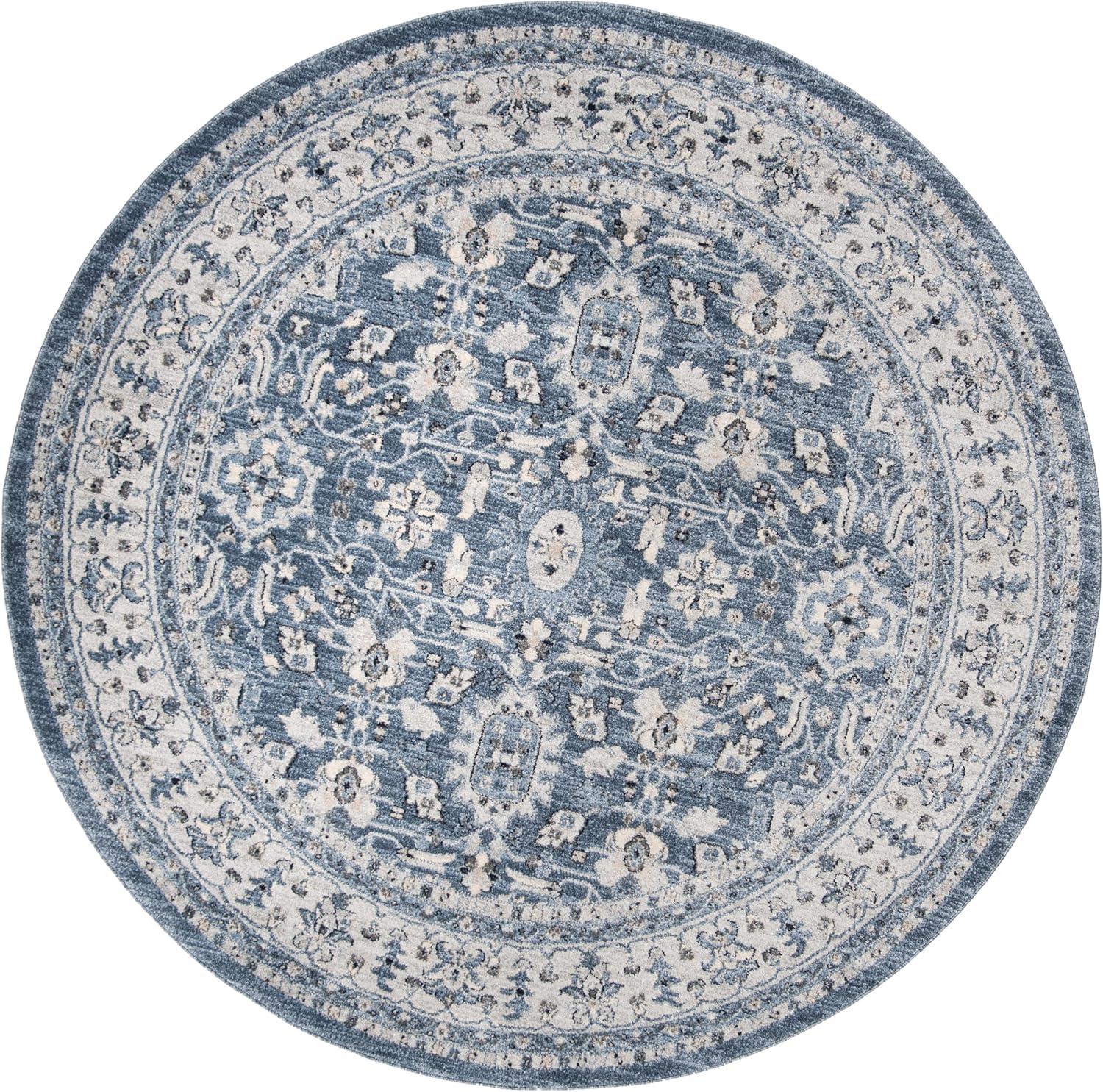 image:imageSAFAVIEH Charleston Collection Area Rug 67 Square Ivory amp Red Oriental Distressed Design NonShedding amp Easy Care Ideal for High Traffic Areas in Living Room Bedroom CHL412ANavyCreme