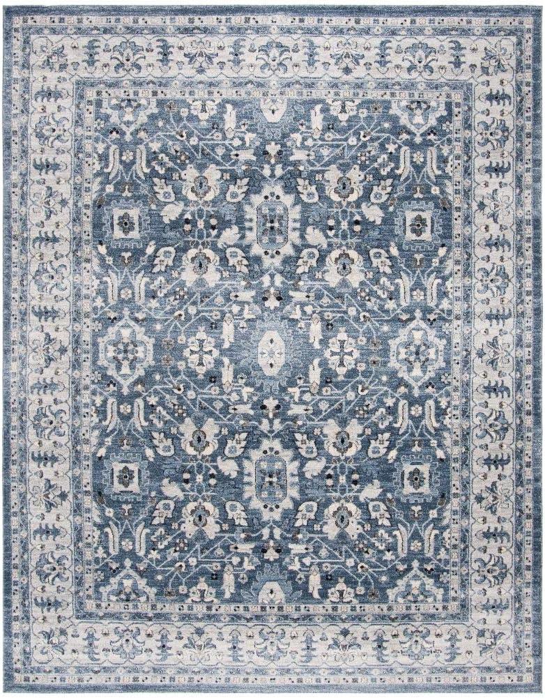 image:imageSAFAVIEH Charleston Collection Area Rug 67 Square Ivory amp Red Oriental Distressed Design NonShedding amp Easy Care Ideal for High Traffic Areas in Living Room Bedroom CHL412ANavyCreme
