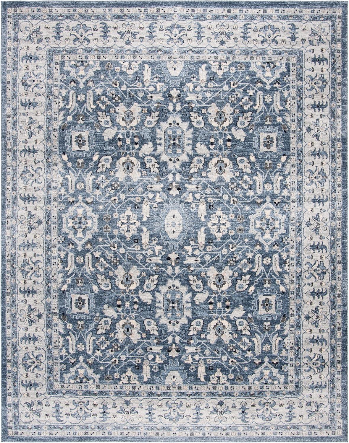 image:imageSAFAVIEH Charleston Collection Area Rug 67 Square Ivory amp Red Oriental Distressed Design NonShedding amp Easy Care Ideal for High Traffic Areas in Living Room Bedroom CHL412ANavyCreme