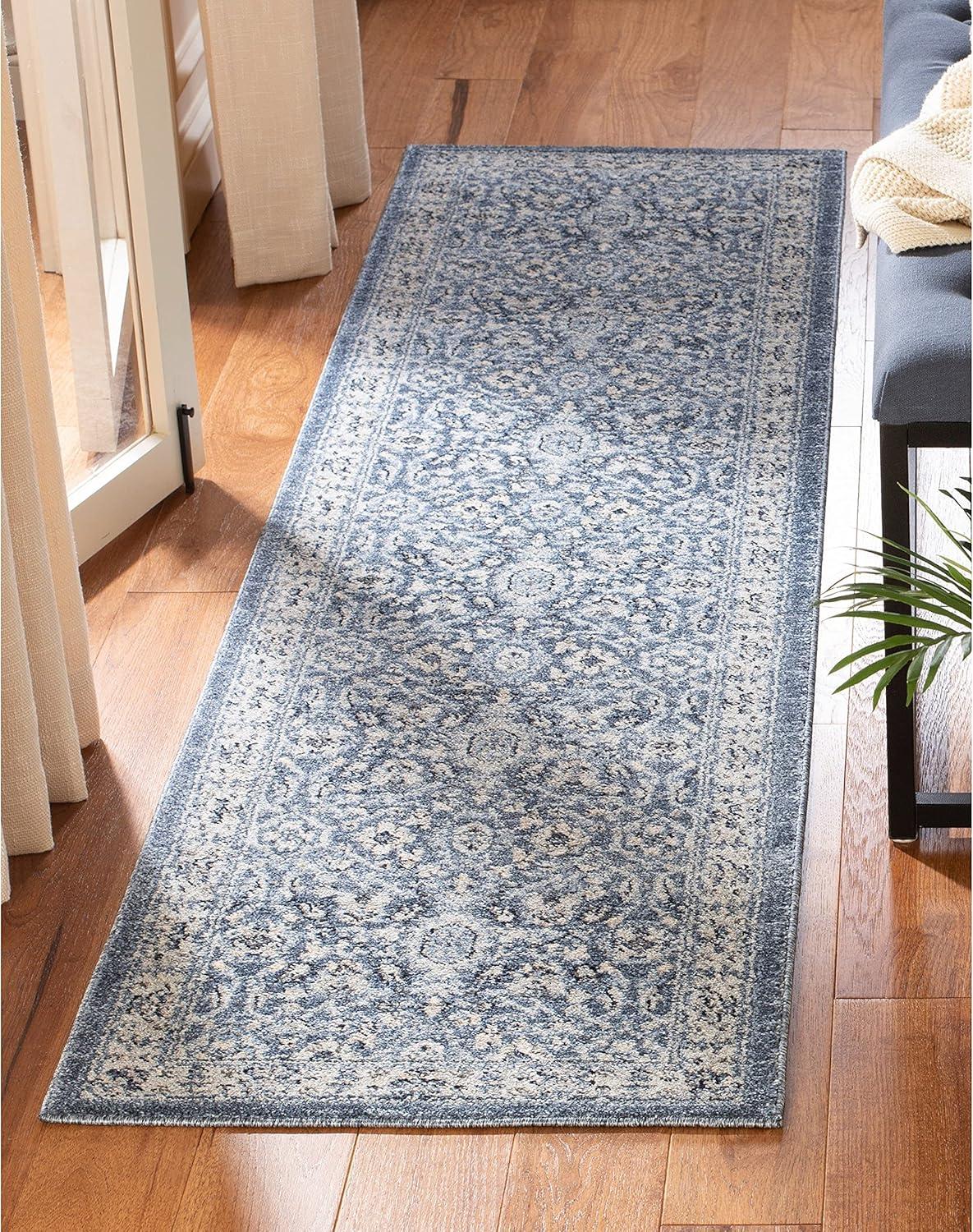 image:imageSAFAVIEH Charleston Collection Area Rug 67 Square Ivory amp Red Oriental Distressed Design NonShedding amp Easy Care Ideal for High Traffic Areas in Living Room Bedroom CHL412ANavyCreme