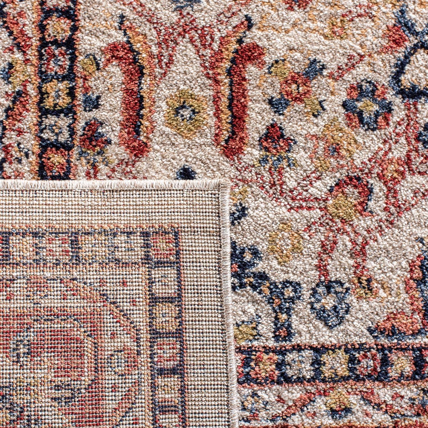 image:imageSAFAVIEH Charleston Collection Area Rug 67 Square Ivory amp Red Oriental Distressed Design NonShedding amp Easy Care Ideal for High Traffic Areas in Living Room Bedroom CHL412AIvoryRed