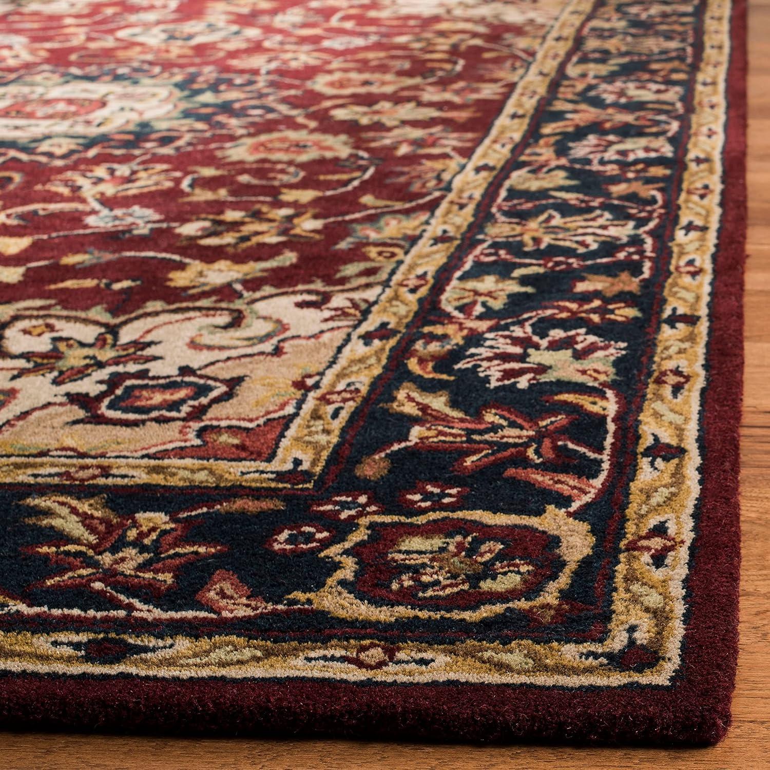 image:imageSAFAVIEH Classic Collection Area Rug 8 x 10 Burgundy amp Navy Handmade Traditional Oriental Wool Ideal for High Traffic Areas in Living Room Bedroom CL362ABurgundyNavy