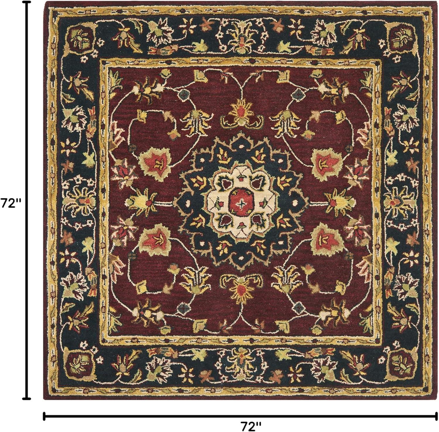 image:imageSAFAVIEH Classic Collection Area Rug 8 x 10 Burgundy amp Navy Handmade Traditional Oriental Wool Ideal for High Traffic Areas in Living Room Bedroom CL362ABurgundyNavy
