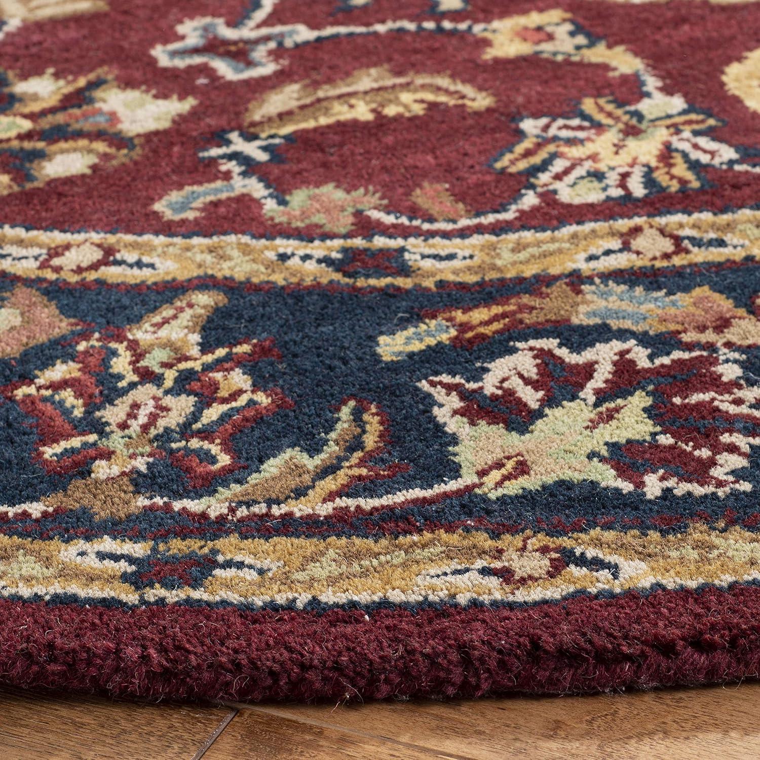 image:imageSAFAVIEH Classic Collection Area Rug 8 x 10 Burgundy amp Navy Handmade Traditional Oriental Wool Ideal for High Traffic Areas in Living Room Bedroom CL362ABurgundyNavy